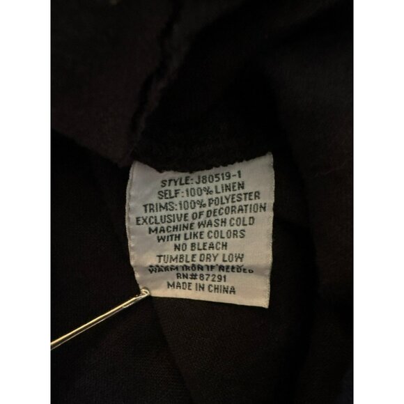 Johnny Was JW Los Angeles Black Linen Floral Embroidery Shorts Size S - Picture 4 of 8